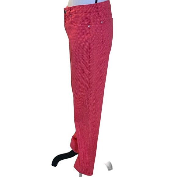 Earl Jean Womens Skinny Jeans Size 8 Salmon Polka Dot - Picture 7 of 15